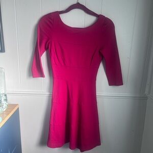 Pink banana republic 00P petite fit and flare skater 3/4 sleeve ponte dress